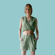 Koszule damskie - Top BOHO z lnianego muslinu - miniaturka - grafika 1