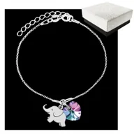 Biżuteria dla dzieci - Srebrna Bransoletka dla Dziewczynki Słonik ze Słonikiem Srebro 925 - miniaturka - grafika 1