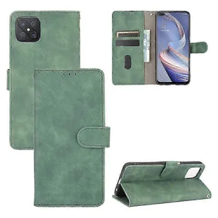 Kompatybilny z OPPO Reno 4Z 5G Premium PU Leather Flip Folio Case z miejscem na kartę Wbudowana magnetyczna osłona portfela Zielony - Portfele - miniaturka - grafika 1