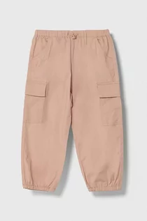 Spodnie i spodenki dla dziewczynek - United Colors of Benetton spodnie dziecięce kolor różowy gładkie - grafika 1