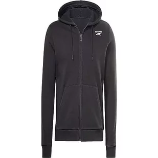 Reebok Męska bluza z kapturem z lewej klatki piersiowej, czarna, S, Czarny, S - Bluzy męskie - miniaturka - grafika 1