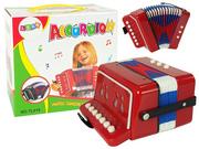Instrumenty muzyczne dla dzieci - LEANToys Akordeon Instrument Dla Małego Muzyka Czerwony 9422 - miniaturka - grafika 1
