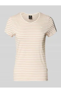 T-shirt o kroju slim fit z wzorem w paski model Stripe eyben - G-Star Raw - Koszulki i topy damskie - miniaturka - grafika 1