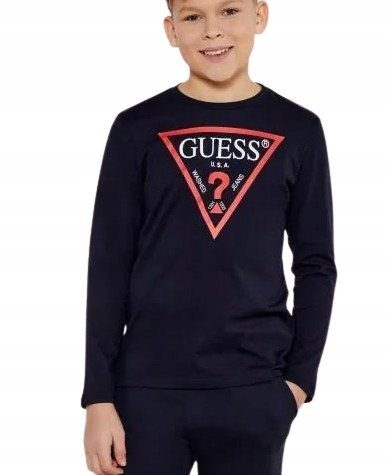 GUESS BLUZKA DZIECIĘCA Z DŁUGIM RĘKAWEM Z LOGO NA PRZODZIE 125-135 1GNA