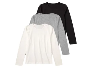 pepperts!® Koszulki dziewczęce z bawełną, 3 sztuki (134-140, Biały/czarny/szary) - Bluzki dla dziewczynek - miniaturka - grafika 1