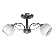 Lampy sufitowe - GRAPHITE LAMPA SUFITOWA CZARNY PERŁOWY 2X40 E27 KLOSZ BIAŁY - miniaturka - grafika 1