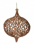 Bombki - Bombka na choinkę ażurowa złota nietłukąca 13x10 cm - miniaturka - grafika 1