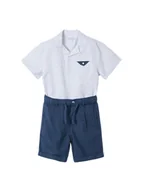 Spodenki damskie - Mayoral Komplet koszula i szorty materiałowe 3231 Granatowy Relaxed Fit - miniaturka - grafika 1