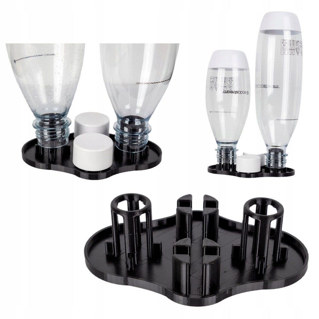 OCIEKACZ do butelek SODASTREAM na 2 dwie butelki UCHWYT kolor czarny