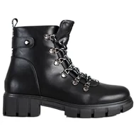 Botki damskie - Czarne workery na platformie Vinceza - miniaturka - grafika 1