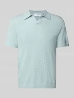 Koszulki męskie - Koszulka polo o kroju regular fit z efektem szydełkowym model ‘LINO’ - miniaturka - grafika 1