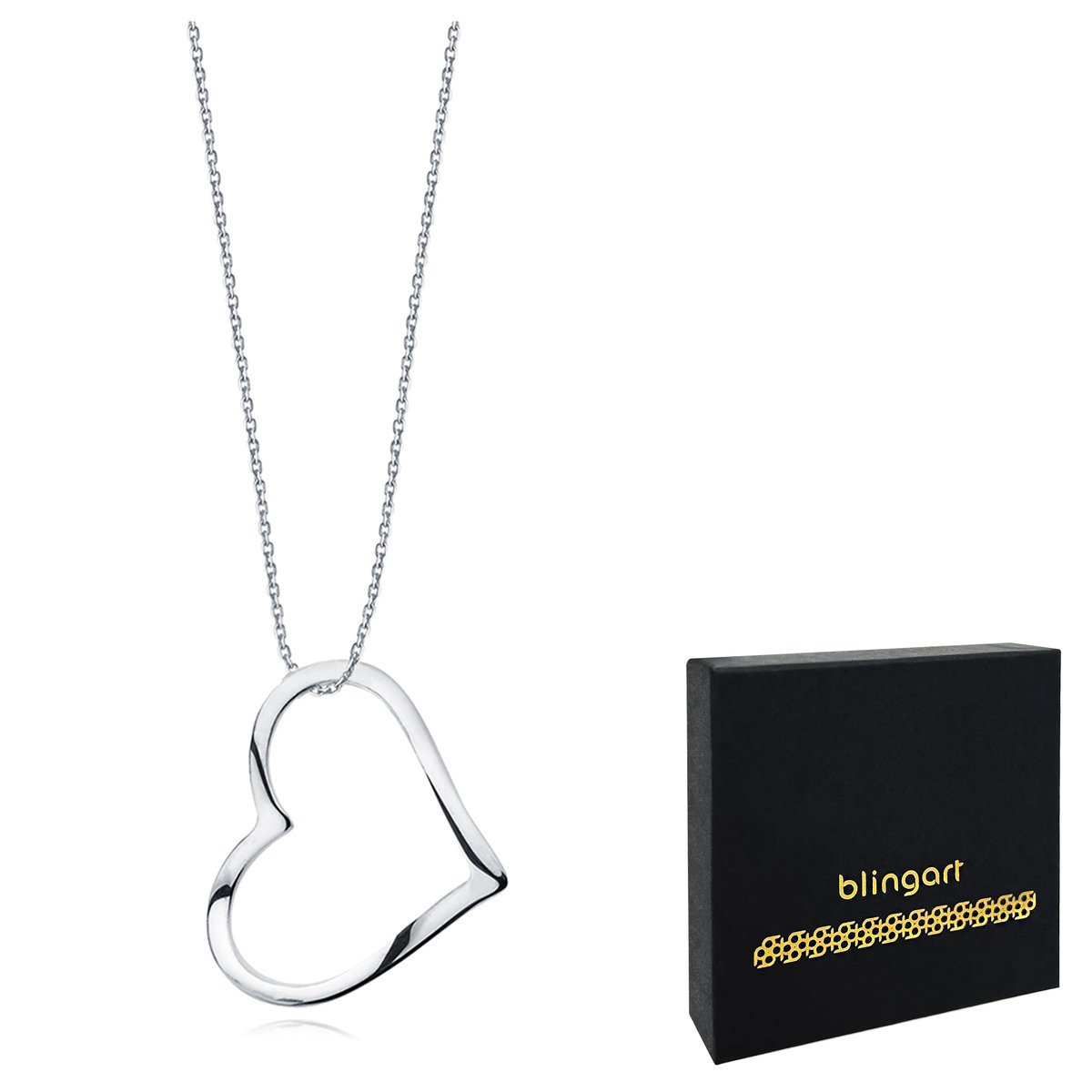 Naszyjnik srebrny 925 damski SERCE ankier kolory