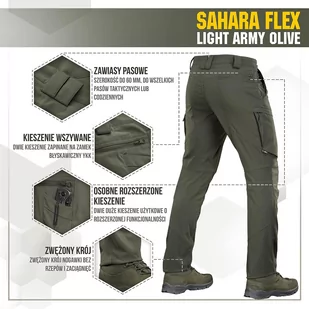M-Tac - Spodnie trekkingowe Sahara Flex Lite - Army Olive - 20064062 - Odzież taktyczna i umundurowanie - miniaturka - grafika 2