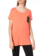 Koszulki i topy damskie - Frenchcool Damska koszulka pomarańczowa À Poche Rond À Pois Blanc, pomarańczowy, L - miniaturka - grafika 1