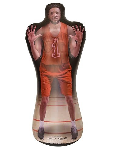 GoSports Inflataman pomoc treningowa obrońcy koszykówki – ważony manekin obronny do strzelania, dryblingu i prowadzenia ćwiczeń, czerwony