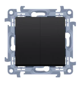 Wyłącznik schodowy podwójny bez piktogramu SIMON 10 czarny mat - Wyłączniki światła i elektryczne - miniaturka - grafika 1