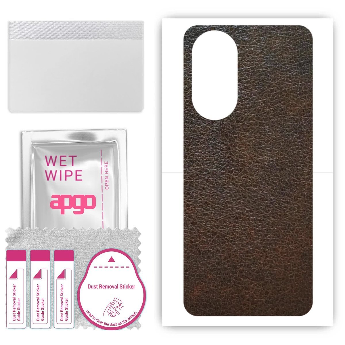 Folia naklejka skórka strukturalna na TYŁ do Oppo A1 Pro - Skóra Brązowa - apgo SKINS
