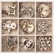 Decoupage - Kształty z drewna Święta 45 szt. - miniaturka - grafika 1