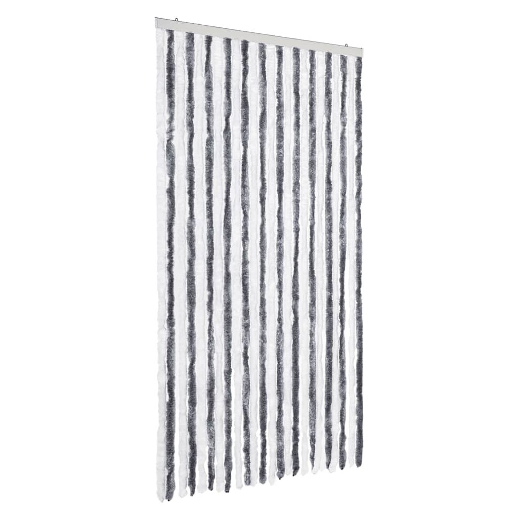vidaXL Zasłona Fly szaro-biała 100x200 cm szenilowa