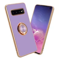 Etui i futerały do telefonów - Pokrowiec Do Samsung Galaxy S10 PLUS Etui w Glossy Jasny Fiolet - Złoto magnetycznym Obudowa Case Cover Ochronny Cadorabo - miniaturka - grafika 1
