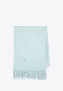 Szalik damski z frędzlami jednolity błękitny - Apaszki i szaliki męskie Szalik damski z frędzlami jednolity błękitny - Apaszki i szaliki męskie - miniaturka - grafika 1