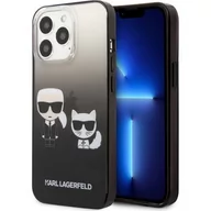 Etui i futerały do telefonów - Karl Lagerfeld KLHCP13LTGKCK iPhone 13 Pro / 13 6,1" hardcase czarny/black Gradient Ikonik Karl & Choupette KF001003 - miniaturka - grafika 1