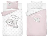 Pościel dla dzieci - Pościel dziecięca dwustronna Miś na Księżycu różowo-biała – 90x120 cm – MAYAMOO - miniaturka - grafika 1