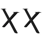 Zawiasy, okucia i inne akcesoria - Nogi do stolika kawowego w kształcie litery X 2 szt. Czarne 70x(42-43) cm Stal vidaXL - miniaturka - grafika 1