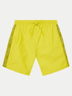 Calvin Klein Swimwear Szorty kąpielowe KV0KV00058 Żółty Regular Fit - Kąpielówki dla chłopców - miniaturka - grafika 1