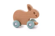 Zabawki interaktywne dla dzieci - BO JUNGLE BO JUNGLE DREWNANY KRÓLIK NA KÓŁKACH BLUE B910220 - miniaturka - grafika 1
