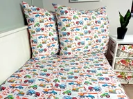 Pościel dla dzieci - Komplet pościeli bawełnianej dla dziecka 100x160 cm  - Maszyny budowlane - miniaturka - grafika 1
