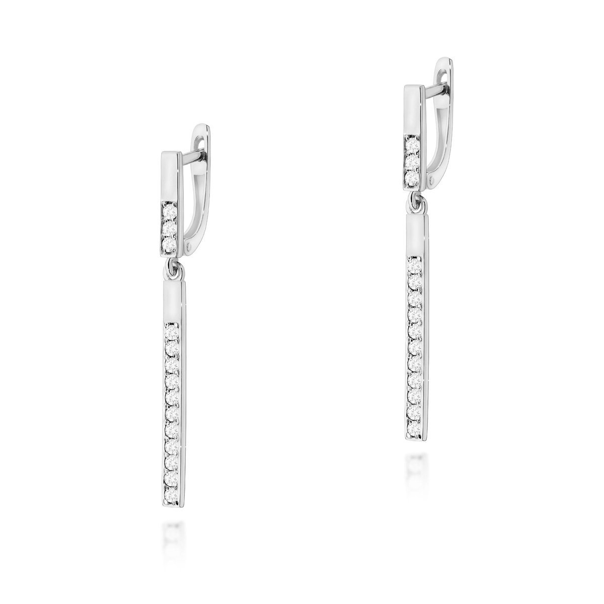 Złote kolczyki z diamentami białe złoto pr. 585