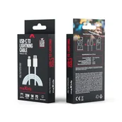 Kable USB - Maxlife Kabel MXUC-06 USB-C - Lightning 1,0 m 20W niebieski nylonowy - miniaturka - grafika 1