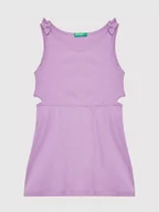 Sukienki i spódniczki dla dziewczynek - United Colors Of Benetton Sukienka letnia 3HCGCV005 Fioletowy Regular Fit - miniaturka - grafika 1