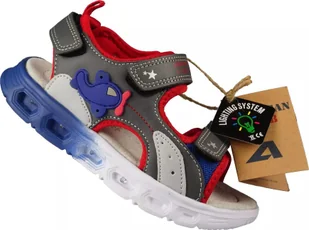 American Club Dziecięce sandały American Club BRL-146/24 szare 29 - Buty dla dziewczynek - miniaturka - grafika 1