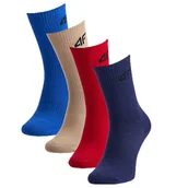 Skarpetki dla dzieci - Skarpetki casual za kostkę (4-pack) chłopięce 4F 4FJWAW25USOCM390-91S Wielokolorowy Roz. 35-37 - 4F JUNIOR - miniaturka - grafika 1