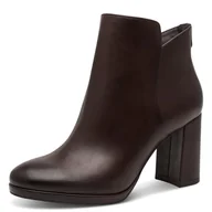 Botki damskie - Tamaris Damskie botki na obcasie 1-25352-45, mahogany, 36 EU, maho?, 36 EU - miniaturka - grafika 1
