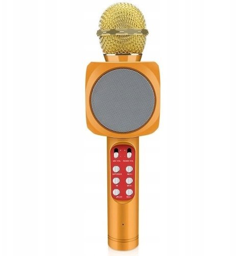 WS-1816 16W karaoke BT microphone with LED 360 Gold WS-1816/GO