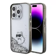 Etui i futerały do telefonów - Karl Lagerfeld Etui Hardcase Liquid Glitter Choupette do iPhone 15 Pro 6,1 cala Przezroczysty KLHCP15LLKCNSK - miniaturka - grafika 1