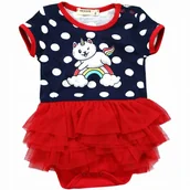 Body dla niemowląt - Body SUKIENKA Kotek FALBANKI Tiul GROSZKI 86 - miniaturka - grafika 1