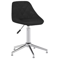 Krzesła - vidaXL Obrotowe krzesło stołowe czarne obite sztuczną skórą 3088875 - miniaturka - grafika 1