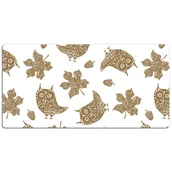 Podkładki na biurko - Mata ochronna z nadrukiem Liście i sowy 120x60 cm, Dywanomat - miniaturka - grafika 1