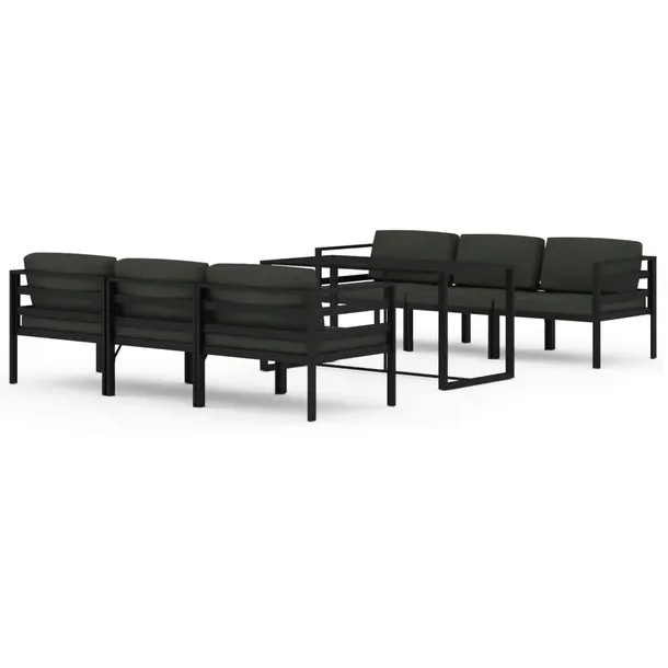 Zestaw Wypoczynkowy Ogrodowy Aluminiowy Antracyt 120x60x66cm