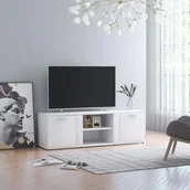 Szafki RTV - vidaXL Szafka pod TV biała 120x34x37 cm płyta wiórowa 801161 - miniaturka - grafika 1