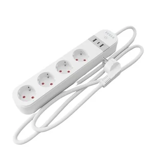 Listwa zasilająca Tesla 4 gniazda 2 m biała (TSL-SPL-SPS300) - Listwy zasilające - miniaturka - grafika 1
