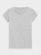Koszulki i topy damskie - 4F Gładki Szary Damski T-shirt regular Komfort i styl Rozmiar XS - miniaturka - grafika 1
