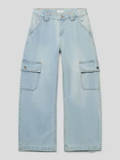 Spodnie i spodenki dla dziewczynek - Jeansy rozkloszowane z kieszeniami z patką model ‘CELESTIAL DANCER’ - grafika 1