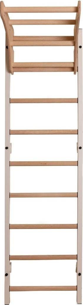 BenchK Drabinka gimnastyczna z drewnianymi szczebelkami i drewnianym drążkiem 310W  240 x 67 cm