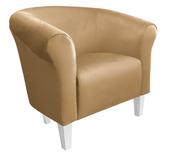 Fotele - ATOS Fotel Milo MG06 nogi białe jasny brąz - miniaturka - grafika 1