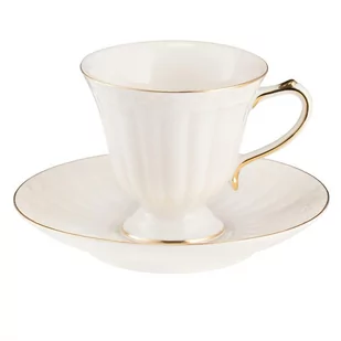 Filiżanka do herbaty 200 ml CLARA Gold Ivory VILLA ITALIA - Filiżanki - miniaturka - grafika 1